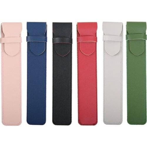 Adhesive Pencil Holder Leather Pencil Pocket Leather Loop Closure 7.48'' x1.45