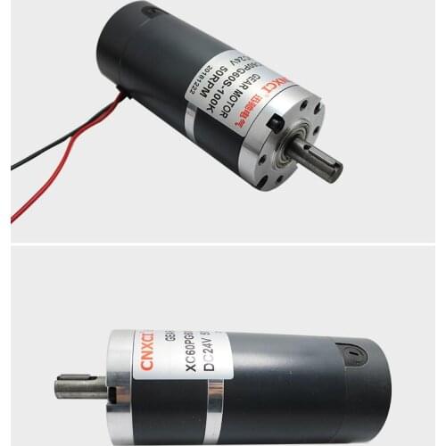 XC60PG60S 60W DC12V 24V 6-1300RPM DC planetary gear reduction motor High torque Adjustable speed Forward and reverse