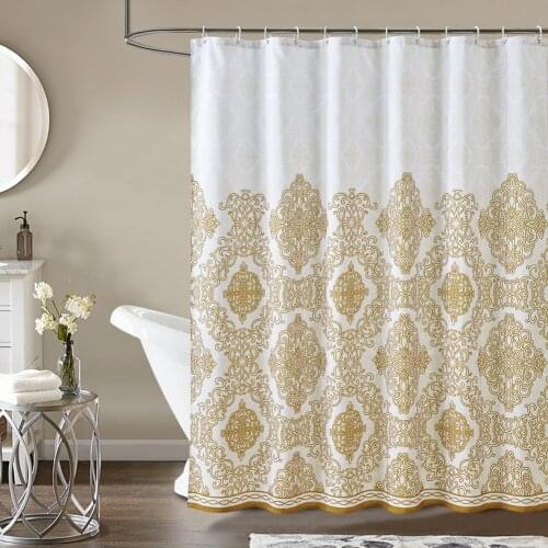 European Aristocratic Pattern Shower Curtain Thick Waterproof Polyester Partition Cloth Home Bathroom Shower Decorative Curtain