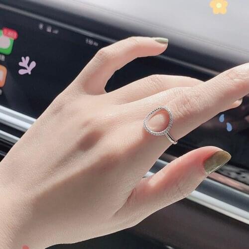 Rings For Women Summer Circle Personality Sweet Gift Rose White Gold Color All Size Fashion Jewelry R843 R844