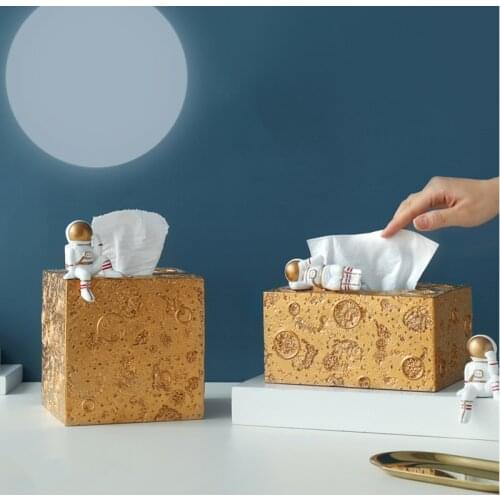 Creative Resin Astronaut Paper Box Nordic Home Decoration Ornaments Storage Roll Household Light Luxury Astronaut Tissue Box