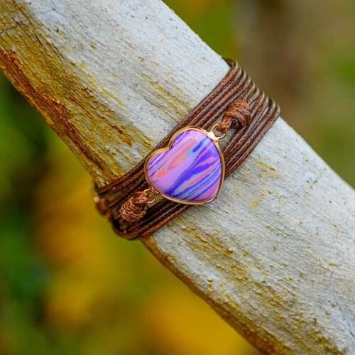 Love Bracelet Wax Rope Bracelet Natural Stones Boho Style Bracelet Charm Bracelet