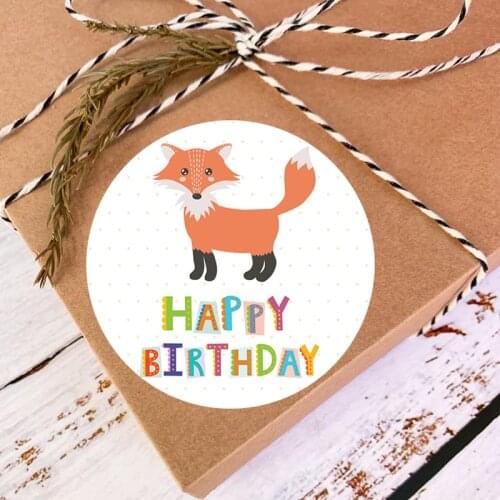 Cute Fox Forest Animal Decor Stickers Birthday Baby Shower Party Paper Adhesive Art Decal