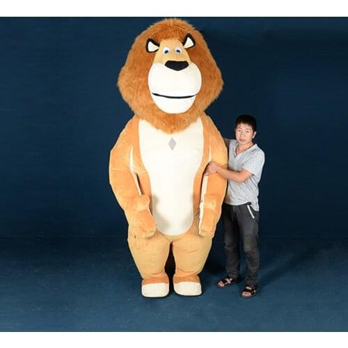Fany Lion Inflatable Costume Lion Mascot Inflatable Costume Halloween Costumes for 2M Tall Suitable for 1.6m To 1.85m Adult Cosp
