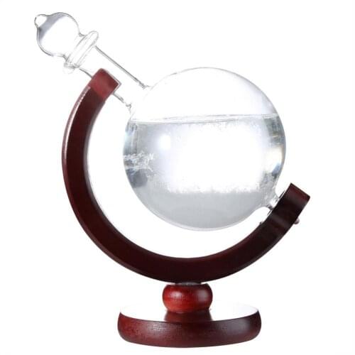 Desktop Weather Station Weather Predictor Transparent Ball Storm Glass Creative Globe-Shaped Storm Glass Bottle Home Decor
