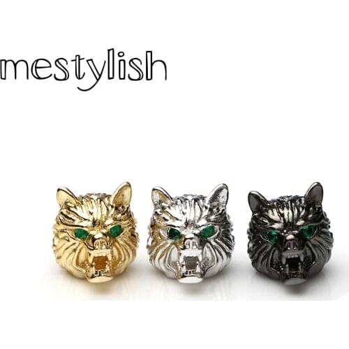 Mestylish New Fashion Wolf Head Beads spacer beads charm fit DIY Jewelry Bracelet Handemade making accessories