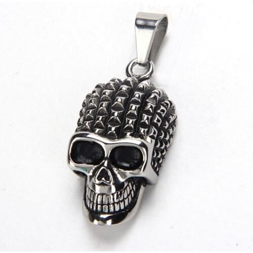 New Gothic Punk Mens Women Silver color Tone 316L Stainless Steel Skull Pendant