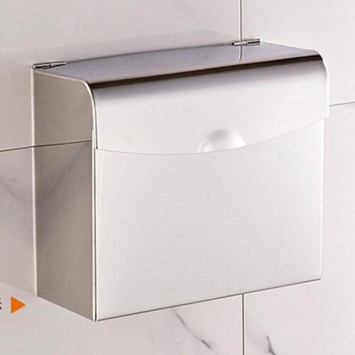 Bathroom space solid aluminum thick toilet paper box , toilet sealed waterproof towel rack extension paper holder tray