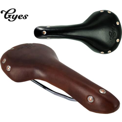 TAIWAN ORIGINAL GYES GS-06 COW LEATHER RETRO CLASSIC BICYCLE SADDLE /BIKE SADDLE