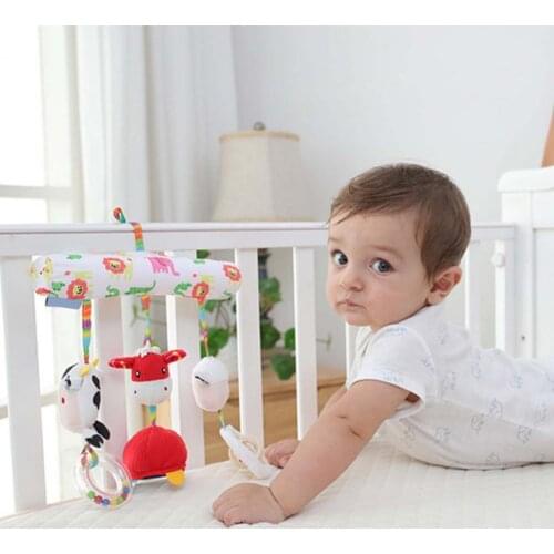 Bed Rattle Lovely Shape Multi-use Teether Toy Cartoon Crib Rattles Pendant Creative Baby Carriage Emotional Comfort Beds Bell