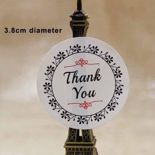 3.8cm diameter round white/kraft self-adhesive thank you stickers seal labels custom logo cost extra seal label 100pcs per lot