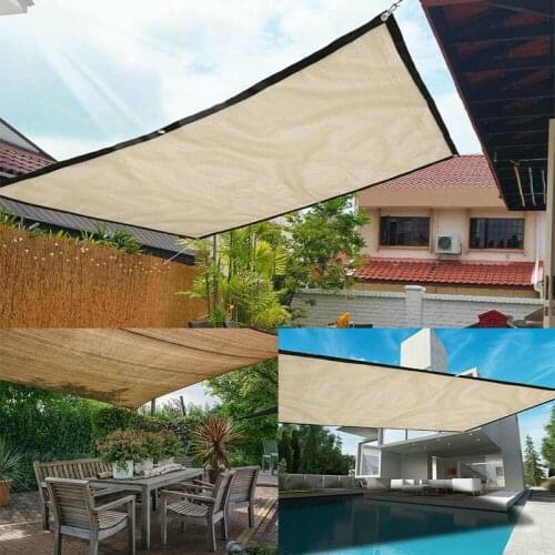 2*2M Thickened Anti-ultraviolet Beige Shading Net Shade Sail for Swimming Pool Garden Parking Patio Canopy Privacy Fence