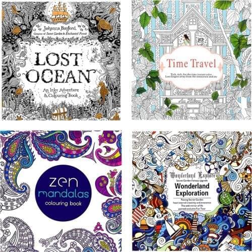 Mixed Styles Relieve Stress Anti-stress Toys for Kids Adult Art Mandalas Painting Drawing Secret Garden Kill Time Coloring Books