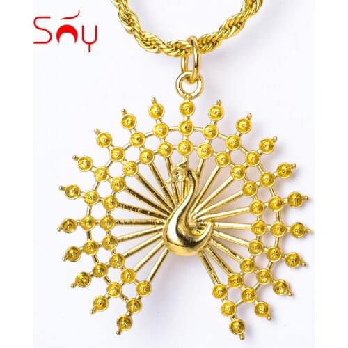 Sunny Jewelry Fashion Necklace/Collar Peacock Pendant Copper Cute Romantic For Women Man High Quality Classic Gift