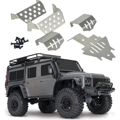 TRX4 Stainless Steel Chassis Guard Armor Axle Protector Skid Plate Chassis Protection Board for 1/10 RC Crawler TRAXXAS TRX-4