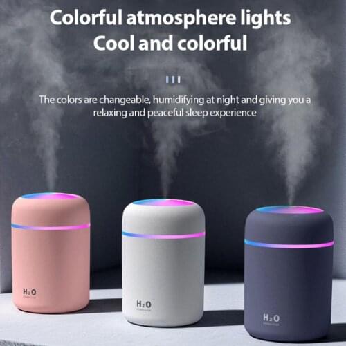 300ml Air Humidifier USB Ultrasonic Essential Oil Diffuser Romantic Soft Light Humidifier Mini Cool Mist Maker Purifier