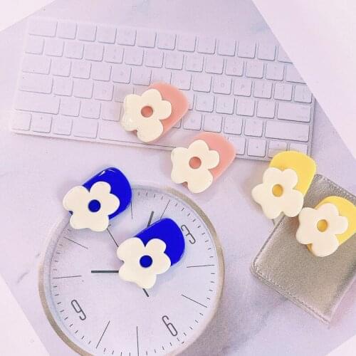 Spring style 40pcs/lot cartoon flowers decoration geometry irregular shape acrylic beads without holes diy jewelry accessory