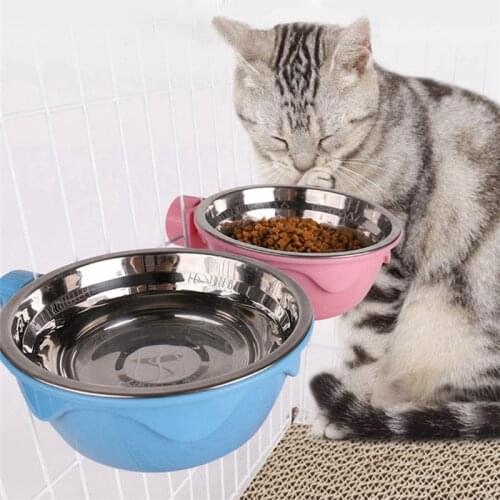 Dog Puppy Cat Hanging Cage Bowls Pet Bowl Water Food Feeder Feeding Pet Supplies Pet Dog Cat Hanging Feeder