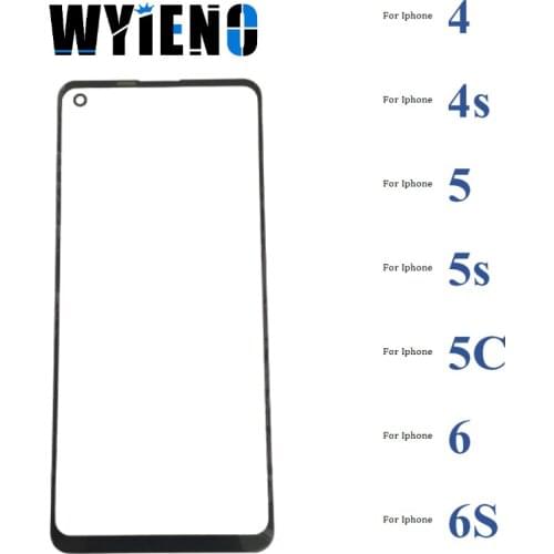 Wyieno Black /White Glass Screen For Iphone 4 4s 4G 5 5S 5C 6 6G 6S Digitizer LCD Sensor Touch Screen Glass lens Panel 10pcs/lot