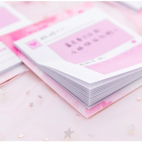 20 Pcs Japanese Pink Girl Sticky Note Friend Circle Can Tear Message Note Book Planner Stickers Memo Pad Kawaii Stationery