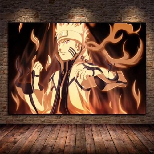 Japanese Anime Naruto Poster Decorative Painting Home Decor Uzumaki Naruto Poster Canvas Painting Bedroom Combination Painting