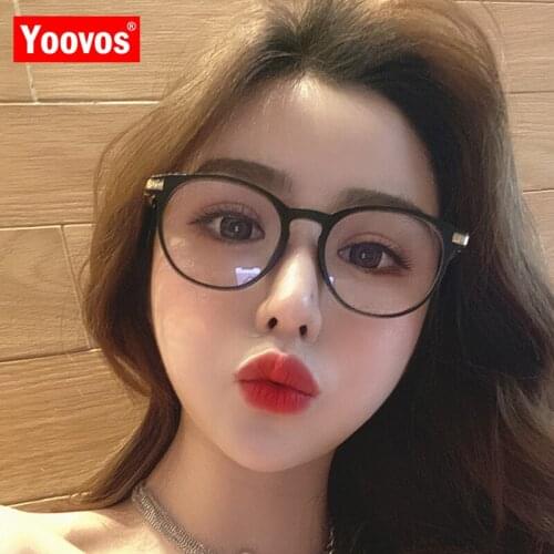 Yoovos Retro Glasses Frame Women 2021 Round Glasses For Student Luxury Eyeglasses Frames Women Clear Lens Goggle Gafas De Mujer