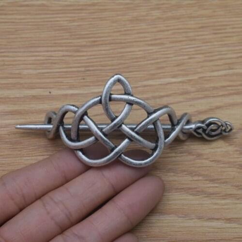 Women Headdress Hair Stick Vintage Weave Irish Knot Hairpin Clip Zinc Alloy
