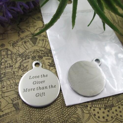 20pcs--"Love The Giver More Than The Gift"stainless steel charms 5 styles for choosing DIY Charms for necklace bracelets