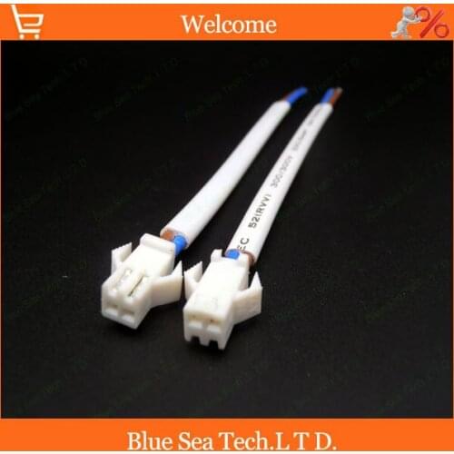 2Pin/way White 2.54mm SM-2P male plug with 12cm cable for electronic circuit,car / boat / ship ect