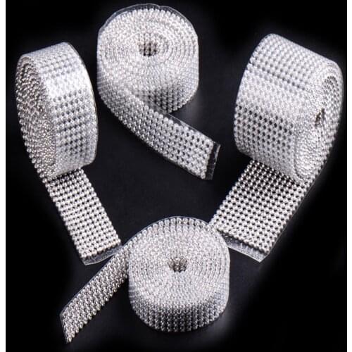 3MM 120cm Metal Rhinestone Mesh Trim Crystal Rhinestone In Gold & Silver base with back glue iron for bridal dress garment shoe