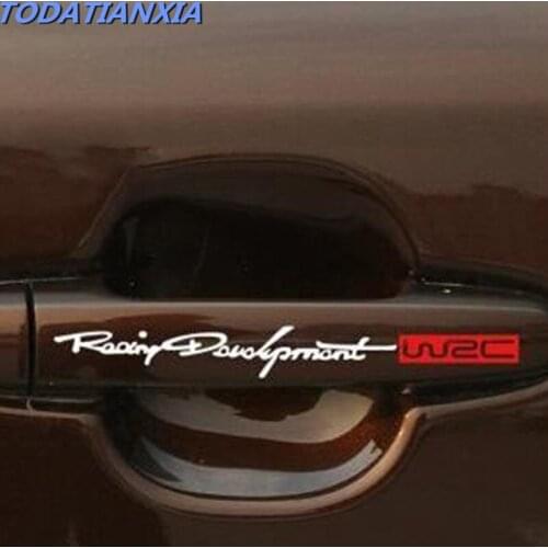 4 Pcs Car styling door handle Stickers FOR nissan toyota corolla audi a3 ford fiesta seat leon subaru alfa romeo passat b5