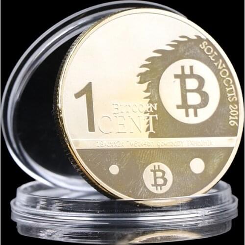 40mm One Bitcent Souvenir Coin Bitcoin Physical Medal Gold/Silver Plated