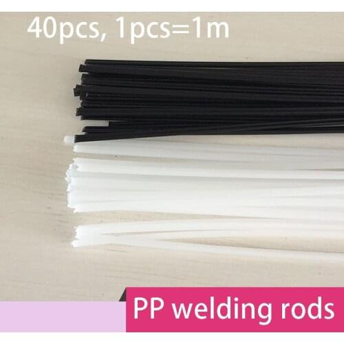 40PCS white black PP Plastic welding rods 1pc=1meter thickness 2.5mm * width 5mm * length 1m