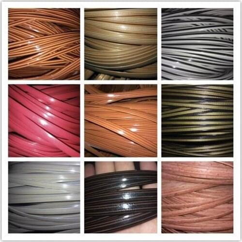 65meters Coffee gradient flat synthetic rattan weaving material plastic rattan for knit and repair chair table synthetic rattan