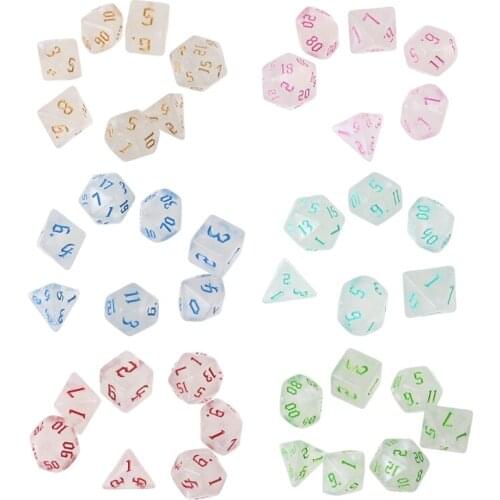 77JE 7 Pcs Resin Polyhedral Dices for DND RPG MTG Dials Dice Desktop Table Board Game Toys