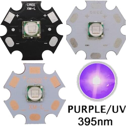 8W Epileds 5050 UV 395nm 405nm High Power Led Emitter Light on XML XM-L T6 16mm 20mm Black / White / Aluminum / Copper PCB