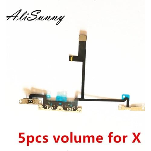 AliSunny 5pcs Volume Flex Cable for iPhone X Switch Control Metal Bracket Repair Parts