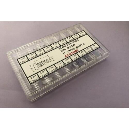 Assortment of 170PCs Stainless Steel Case Back Screw Assortment With Phillip Heads