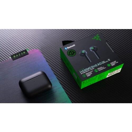 Authentic Razer Hammerhead X True wireless earphones Low Latency Bluetooth 5.2 TWS black smart touch sport headphone earbuds