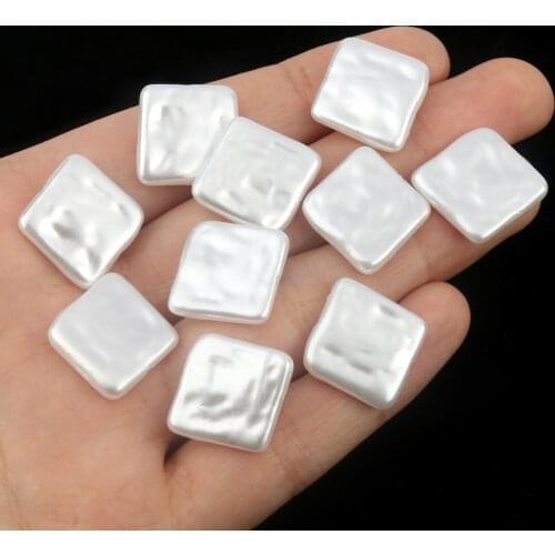 10pcs Baroque Pearls Beads Imitation Resin Loose Spacer Square Beads For Jewelry Making DIY Necklace Bracelet Earring Pendants