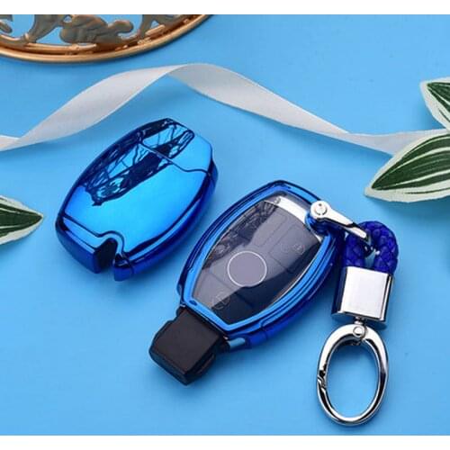 Pcmos TPU Car Key Case Cover Holder For Mercedes Benz GLA200/C/S/E/GLC/GLK/CLA/ML/GLE /W204 /W251 /W463 /W176 Protective Shell