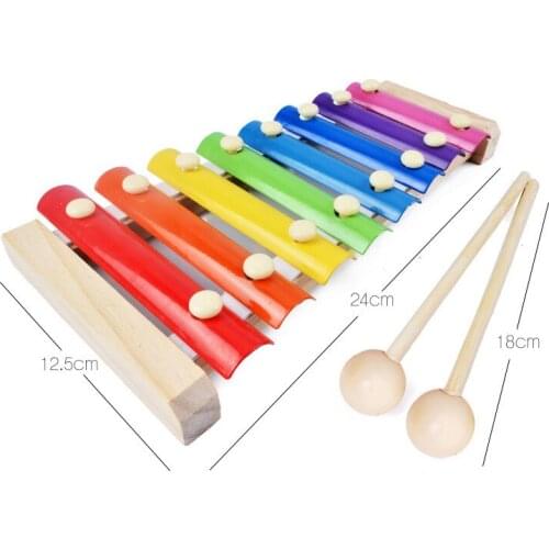 Babies children wooden octave percussion babies puzzle toys 1-3 years early teach musical instruments small wooden percussion