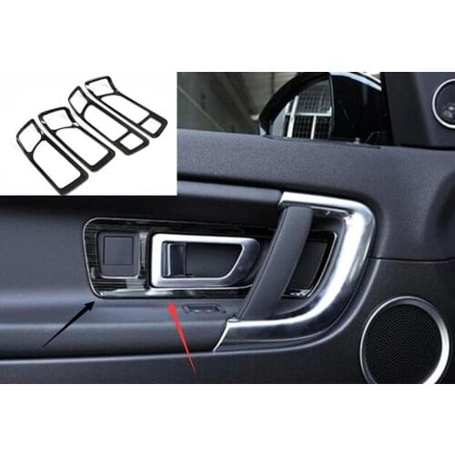 For Land Rover Discovery Sport Stainless steel black Interior Door Handle Frame Trim Sticker Accessories 2015-2017