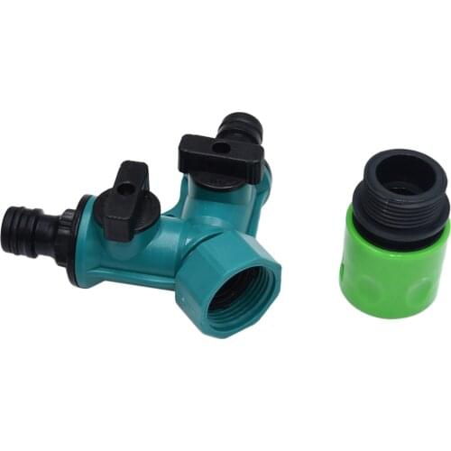 2 Way Plastic Garden Water Hose Splitter Y Shape Valve Hose Spigot Adapter Bolted & Threaded Easy Grip