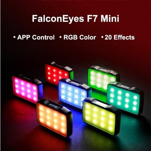 FalconEyes F7 mini Pocket RGB LED Light Video Photo Fill light Magnetic APP Control Photography lights