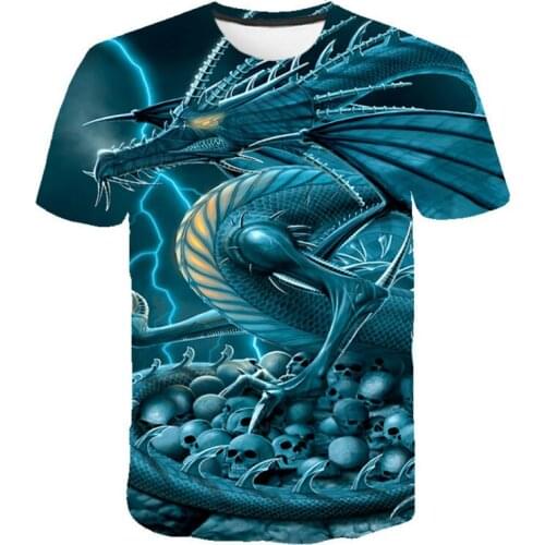 SUMMER 2020 NEW! Round Neck Horror Skull Mens T-shirt 3D Print T-shirt Top Selling Starry Sky Abstract Dragon T-shirt Clothing