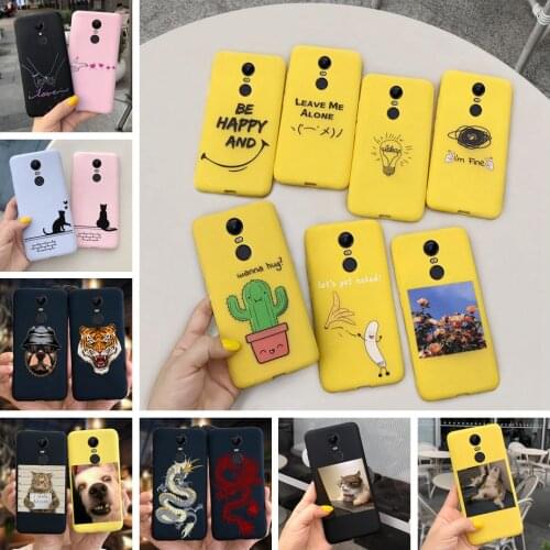 Cute Cartoon Silicone Case For Xiaomi Redmi 5 5Plus Cover Soft Matte Funda For Xiaomi Redmi 5 Plus Phone Back Cases Redmi5 Coque