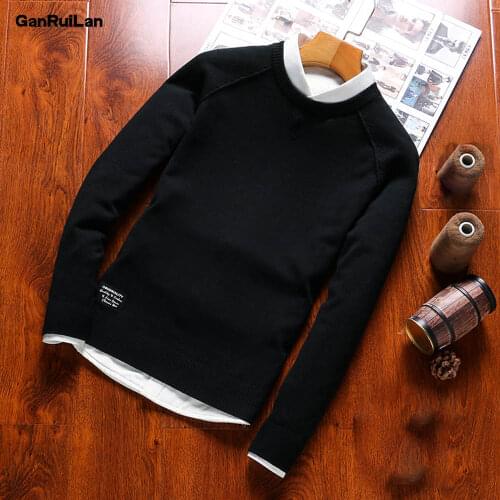 2020 New Fashion Sweaters Men Fashion Style Autumn Winter Patchwork Knitted Quality Pullover Men O-neck Casual Men Sweater B0278