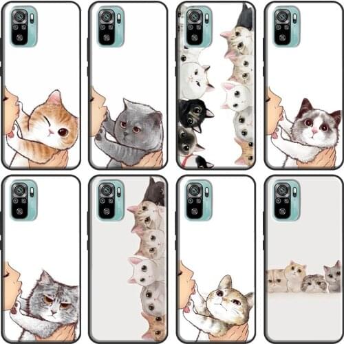 Kiss lovely Cats Soft Case For Redmi 9A 8A 7A 6A 9 9C Cover For Xiaomi Redmi Note 9 10 Pro 8 7 6 8T 9S K40