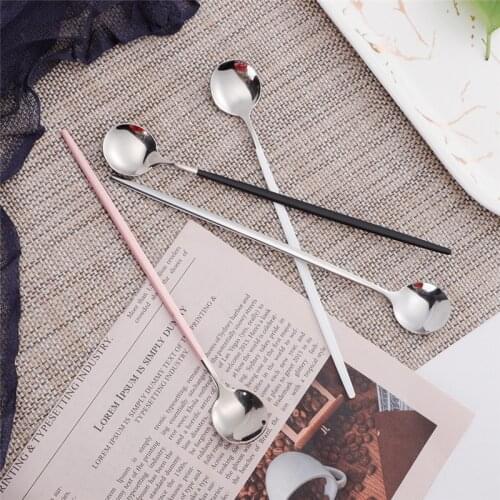 4Pcs Black Cutlery Set Stainless Steel Golden Icespoon Luxury Dinnerware Set Kitchen Flatware Silverware Tableware Dropshipping